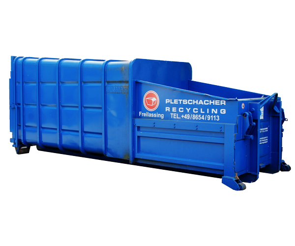 Blauer Press-Container